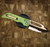 HERETIC KNIVES KOSCHEI BRONZED CRACKED ICE ANTIQUE GREEN TITANIUM SCALES BRONZE HARDWARE BSATL26-002