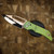 HERETIC KNIVES KOSCHEI BRONZED CRACKED ICE ANTIQUE GREEN TITANIUM SCALES BRONZE HARDWARE BSATL26-002