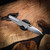 Chaves Knives Phase  229  Stonewash  Linerlock Blue Label Black Micarta BF  Drop Point