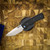 Chaves Knives Redencion Street SW PVD Linerlock Blue Ti Blue Label Aluminum Knurled SW Tanto CK-1B2-2B9A-2D1-BLUE