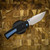 Chaves Knives Redencion 229 SW PVD Linerlock Blue Ti Blue Label Aluminum Knurled SW Tanto CK-1A2-2B9A-2D1-BLUE