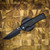Chaves Knives Liberation 229 SW PVD Linerlock Blue Ti Blue Label Aluminum Knurled Black Tanto CK-2A2-2C9A-2D1-BLUE