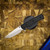 Chaves Knives Liberation Street SW PVD Linerlock Black Ti Blue Label Aluminum Knurled SW Tanto CK-2B2-2B9A-2D1-BL