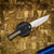 Chaves Knives Liberation Street SW PVD Linerlock Bronze Ti Blue Label Aluminum Knurled SW Tanto CK-2B2-2B9A-2D1-BR