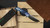 Protech Knives Mordax Nexus 17-4 Sapphire Blue Steel handles, Vegas Forge Ladder Damascus Blade, Abalone Button, Manual Folder