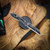 Heretic Knives Jinn Auto Black And White Cel Shade On A Glow Carbon Fiber Chassis H113-CS-BW-CF