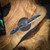 Heretic Knives Jinn Auto Black And White Cel Shade On A Glow Carbon Fiber Chassis H113-CS-BW-CF