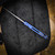 Protech Knives Tactical Response 4 Saber Grind Auto Folder with Steel Secondary Safety & Glass Breaker - Blue Feather Texture Handle, Stonewash MagnaMax Steel Blade, Deep Carry Clip