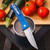 Protech Knives Brend Classic Auto - Walter Brend Design | Diamond Textured Blue Aluminum Handles & Stonewash Magnacut Blade WB1105-Blue