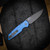 Protech Knives TR-3 INTEGRITY Thumbstud Manual Knife - Blue Relic Textured Handle, DLC Black Magnacut Blade & Deep Carry Clip