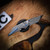 Hypercut Manufacturing Dharma Manual Knife S45VN - Premium Titanium Frame, Blue Anodized Accents, Dark Stonewashed Finish