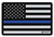 TekMat TEKR17POLICE Police Support Cleaning Mat Black/White/Blue Rubber 11"x17" Blue Line Flag TSW|117826