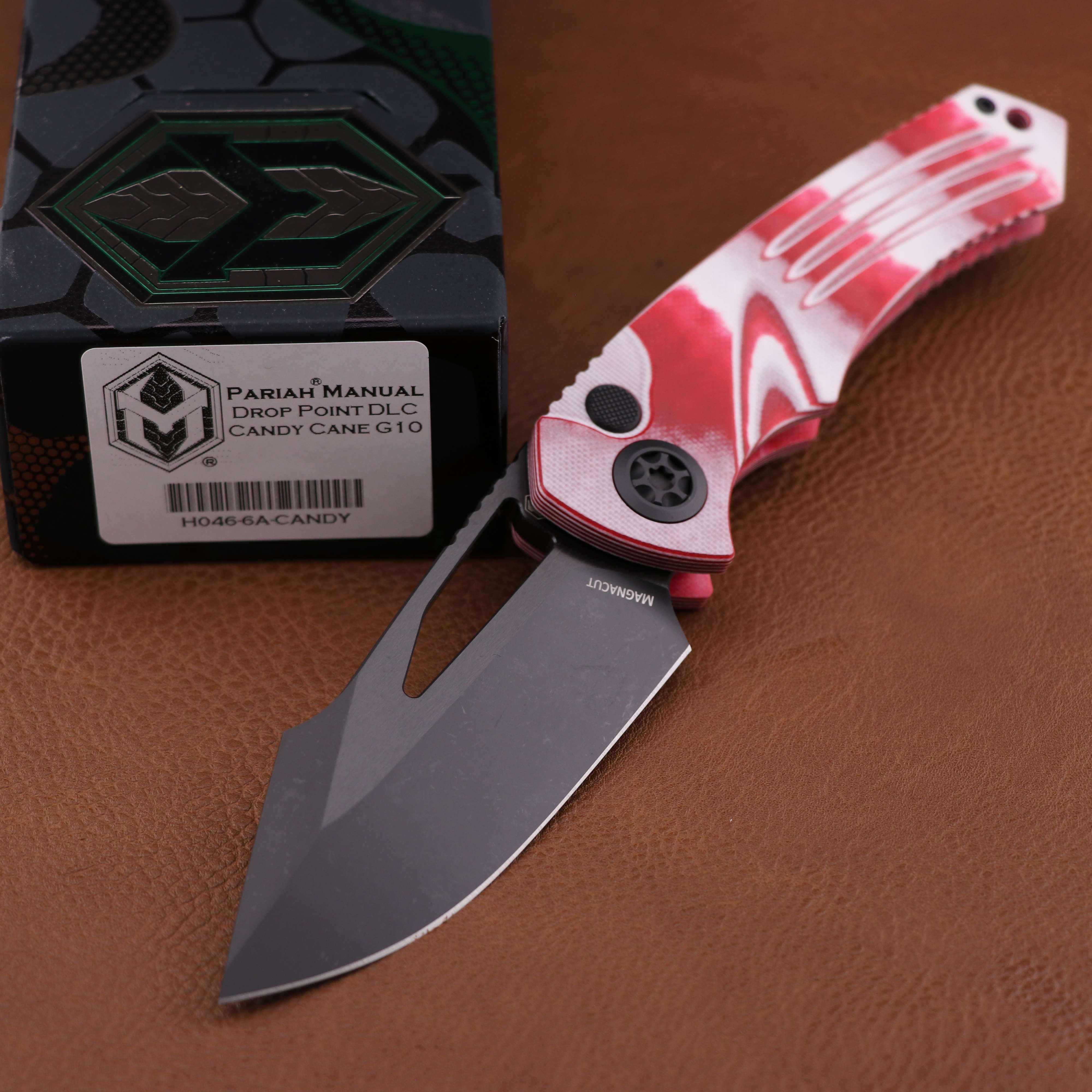 Heretic Knives Pariah Manual Candy Cane - Premium Button Lock