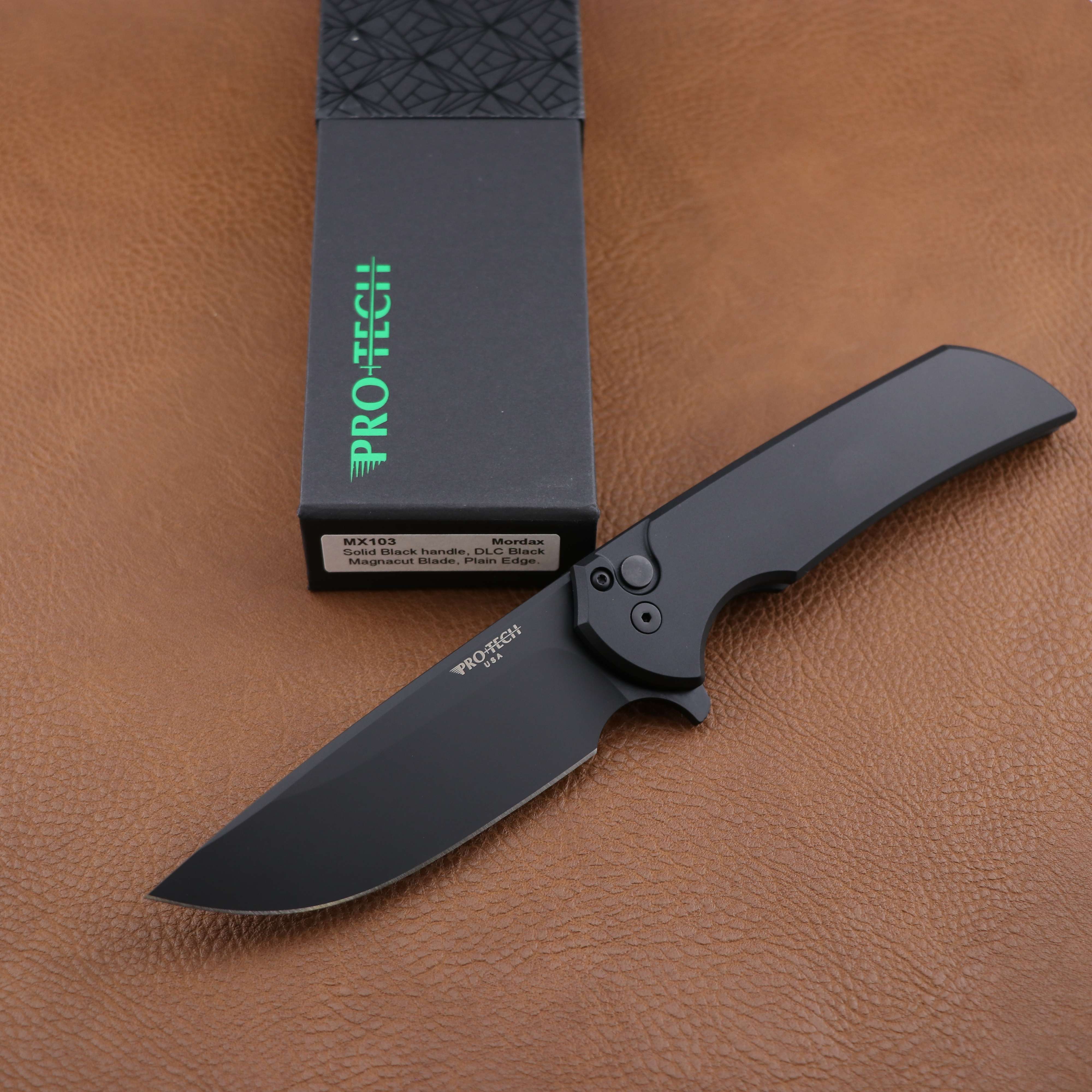 ProTech Mordax Black Handle | DLC Black Magnacut Blade MX103