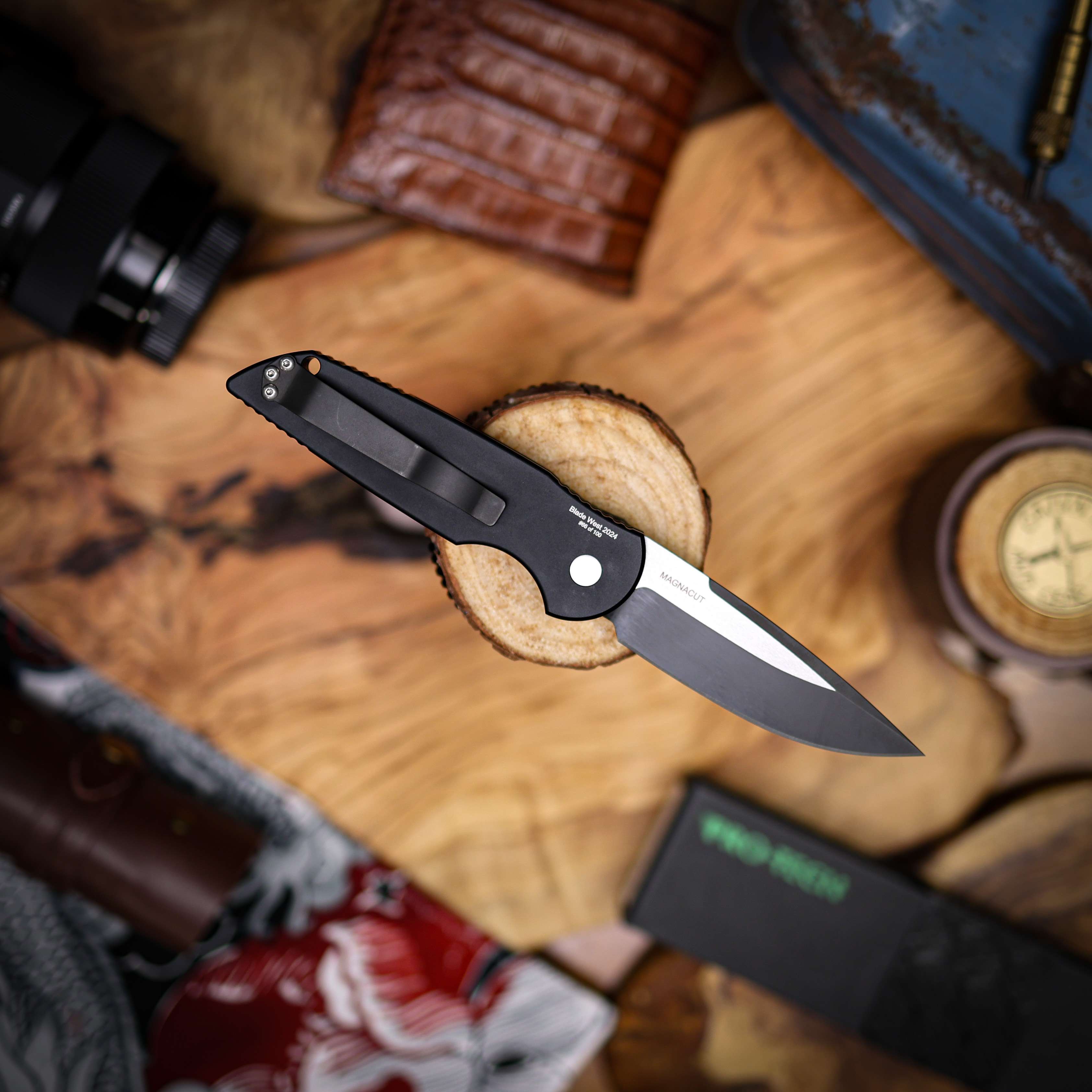 ProTech Knives 2024 West TR-3 Auto Abalone DLC magnacut