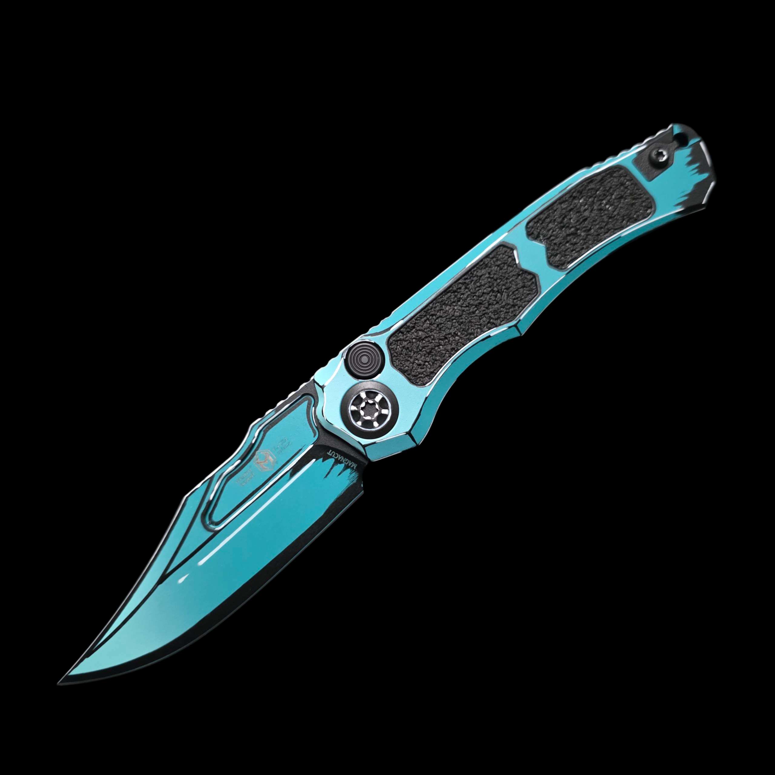 Heretic Knives Wraith Auto Cel Shade Turquoise