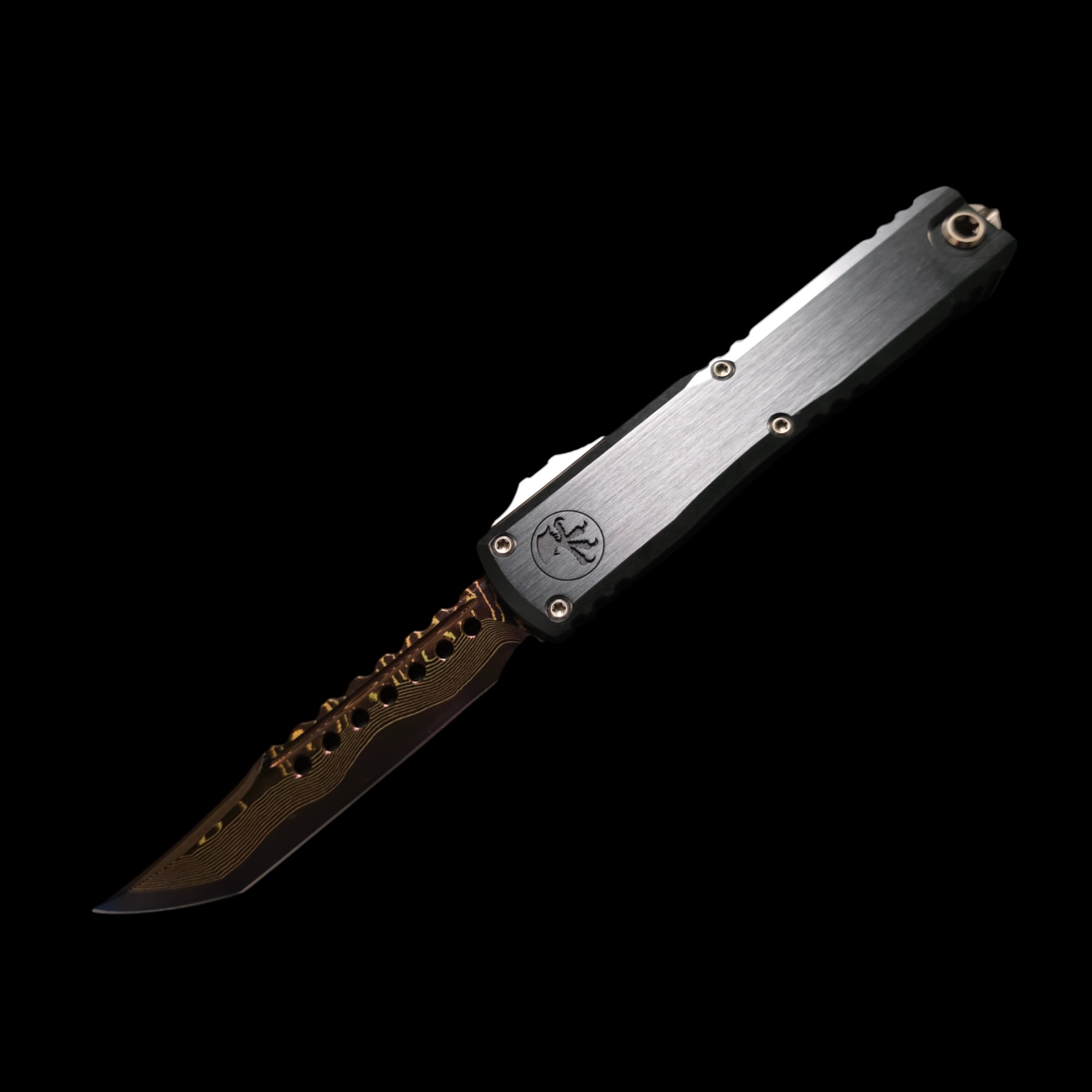 Microtech Ultratech Gen III Hellhound - Baker Forge Damascus