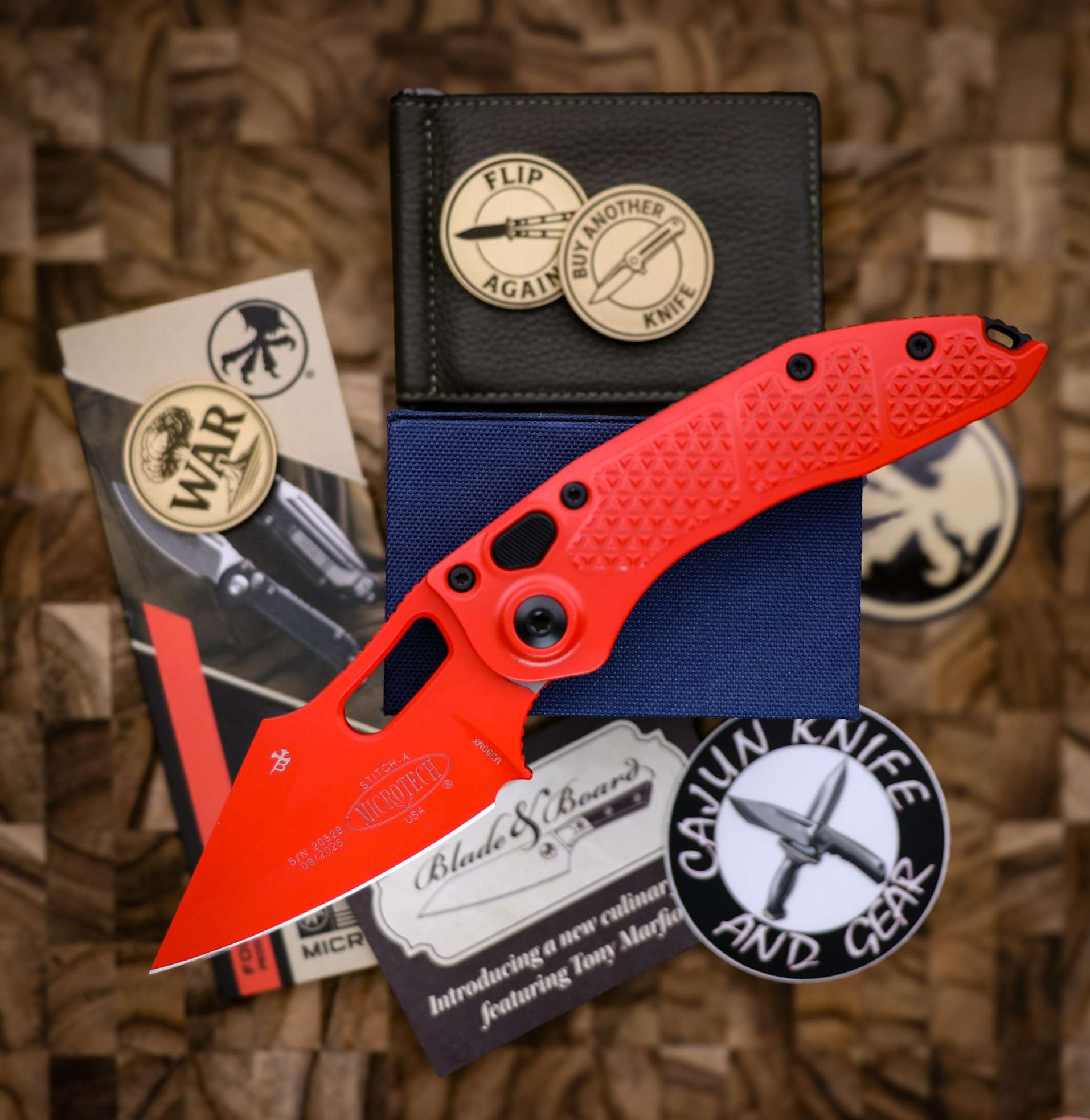 Buy Microtech Knives Stitch S/E Cerakote Red Handle & Blade