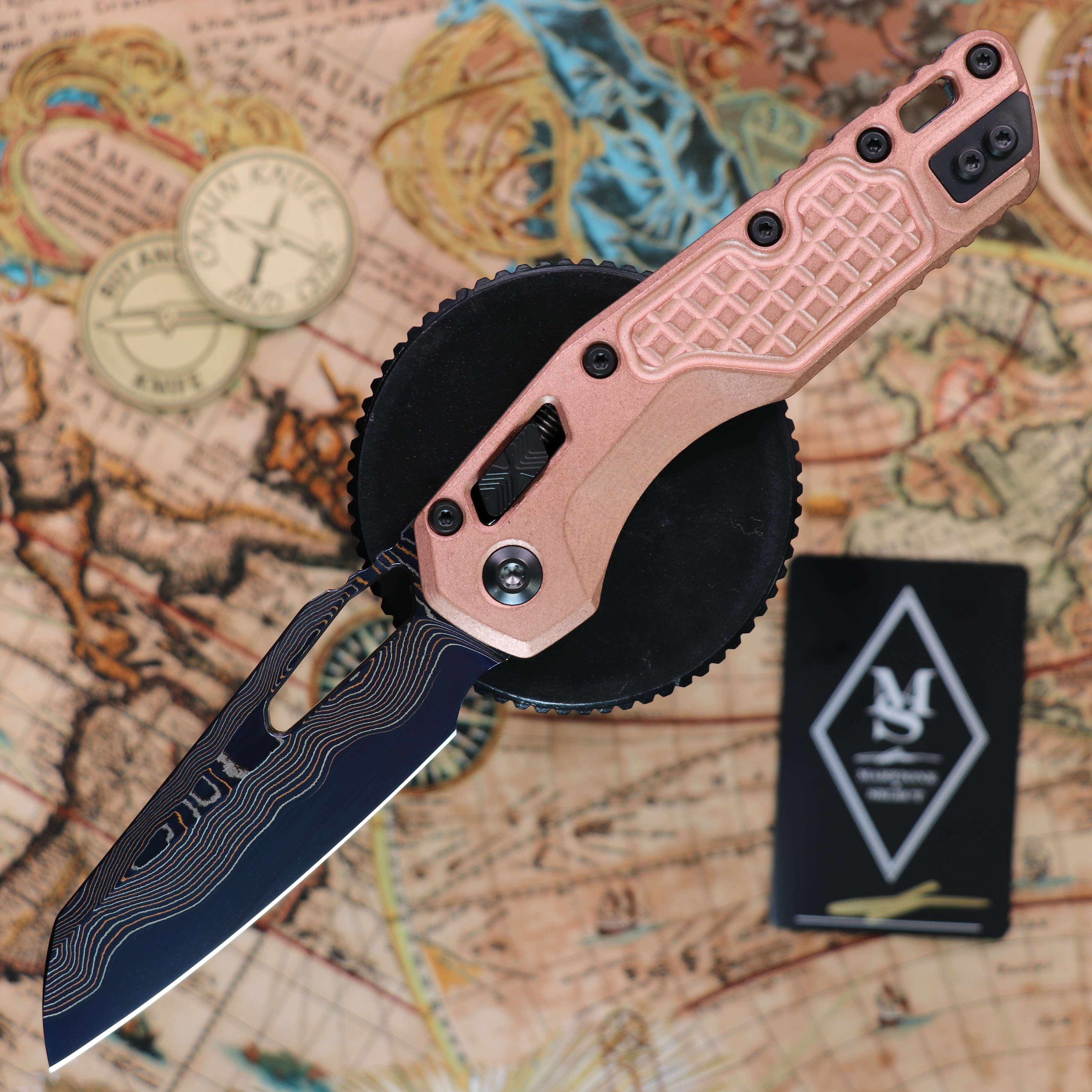 Microtech MSI RAM-LOK Marfione Select: Blued Baker Forge Coppermai