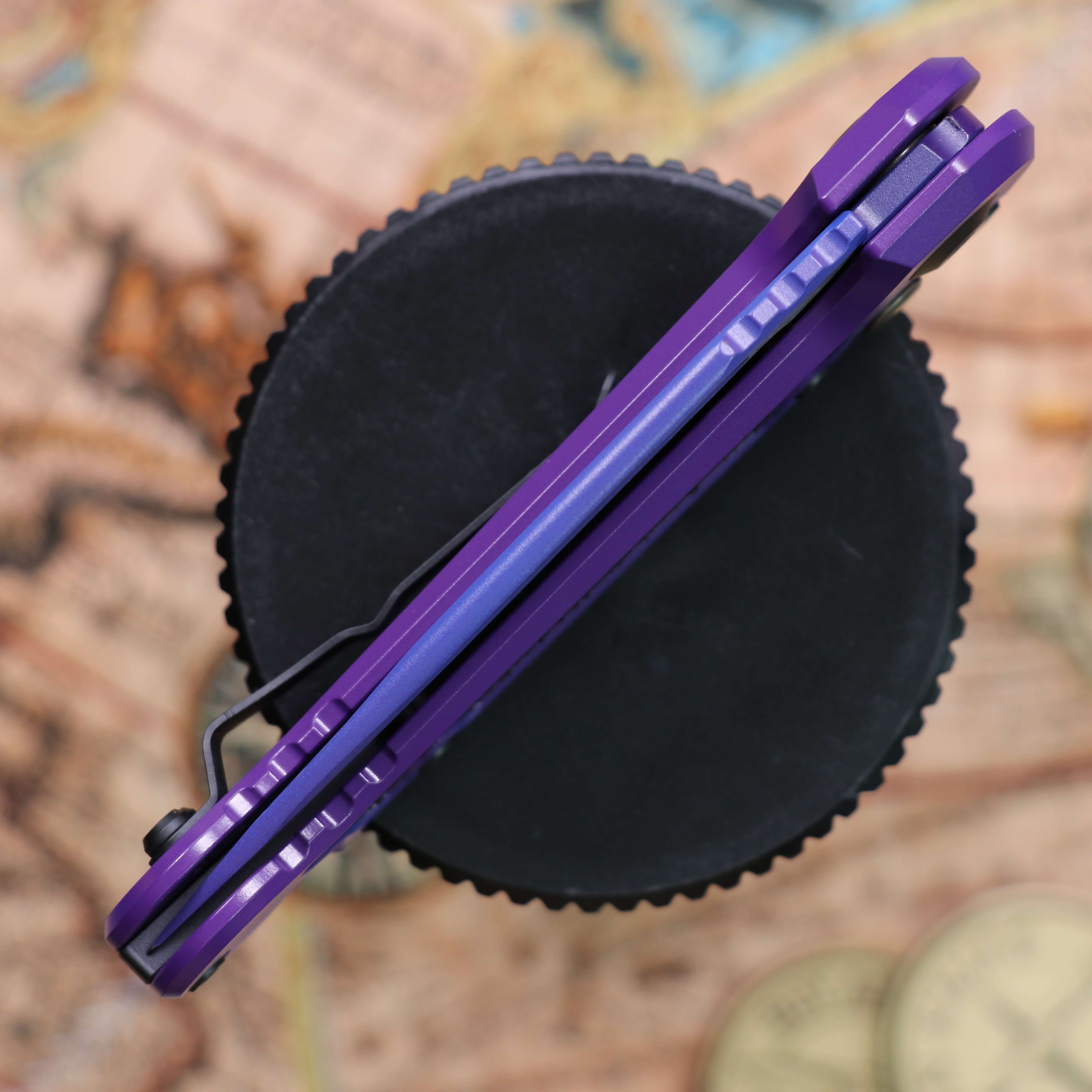 Microtech LUDT Purple Aurora Standard Knife - Elegant Automatic