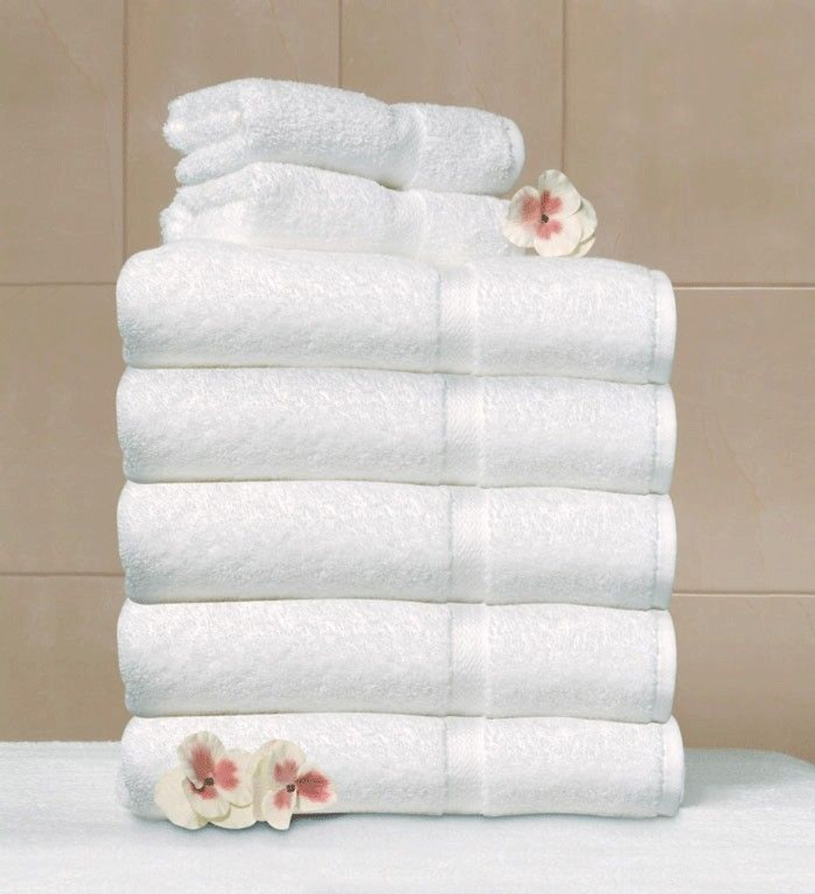 1888 Mills Crown Touch Bath Towels XL 27x54 100% Cotton White 4 Dz