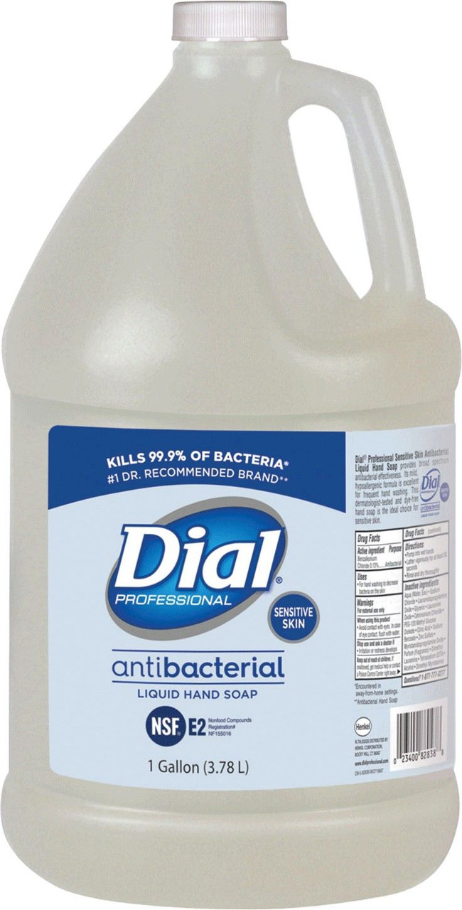 Dial Antimicrobial Sensitive Skin Liquid Hand Soap Gallon Fore Supply Company 