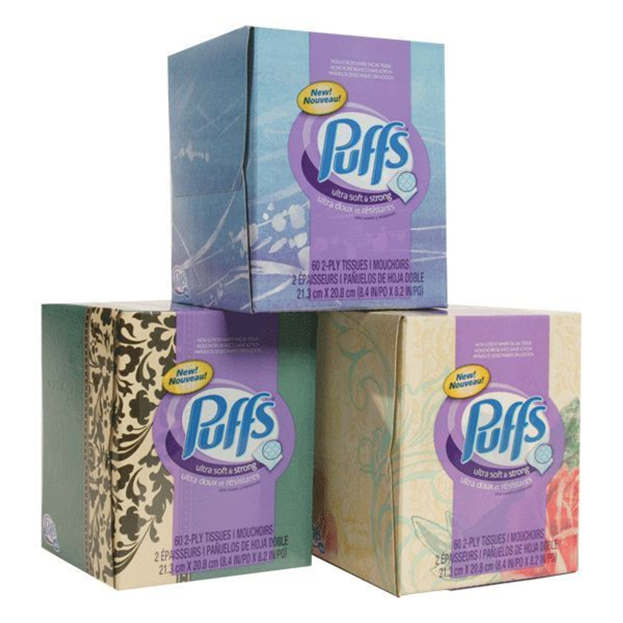 Puffs Boutique Tissues 56 sheets per box 24 boxes per case