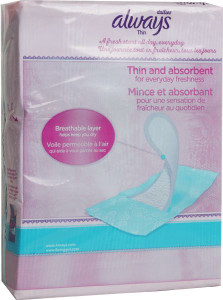 Always Pantiliner Unscented Wrapped 162 per box Always Pantiliner Unscented Wrapped 162 per box