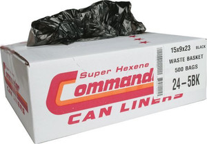 Can Liners 12-16 Gal (15"x9x31") 500/cs(IndvFold) -Black- SH Can Liners 12-16 Gal (15"x9x31") 500/cs(IndvFold) -Black- SH