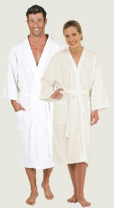Canyon Rose Waffle Weave White Unisex Spa Robe M/L Canyon Rose Waffle Weave White Unisex Spa Robe M/L