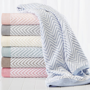 Fibertone Pool Towel Chevron - Seafoam 35x70 (21 lbs) (2dz)
