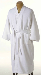 Kimono Waffle Weave 48" White Bath Robe (10 oz) (10ea) Kimono Waffle Weave 48" White Bath Robe (10 oz) (10ea)