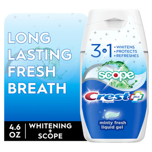 Crest Plus 3-in-1 Minty Gel Toothpaste w/ Scope - 4.6oz