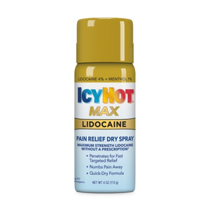 Icy Hot - Max Strength Lidocaine Dry Spray, 4 oz, (4/3's)