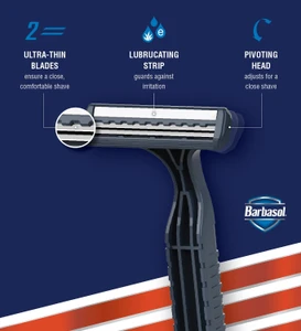 Barbasol Classic Twin Blade Pivot Disposable Razors - 120 Unit (6 units/cs)