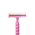 CC Wrapped Pink Twin Blade Disp Razor - Lube Strip, Fixed Head & Rubber Handle (250ct)