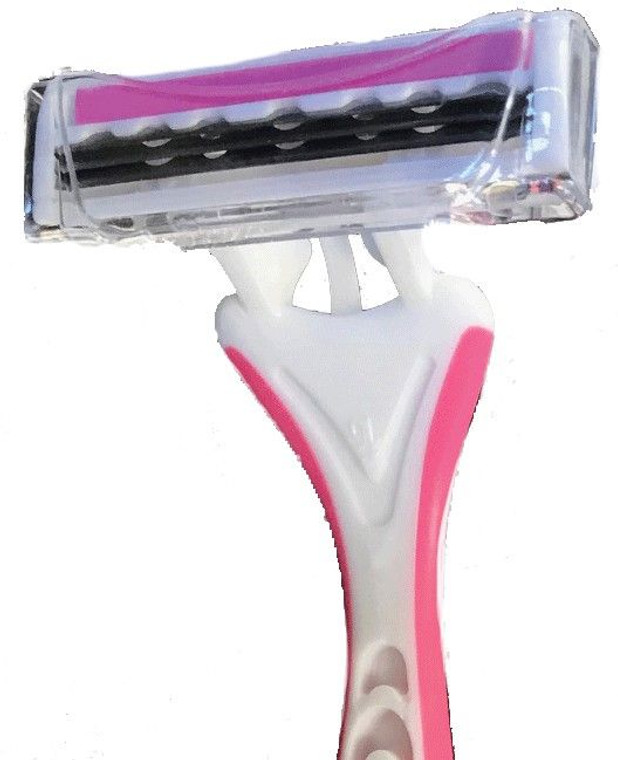 Club Classic Pink & White Triple Blade Individually Wrapped Razor (144/unit)