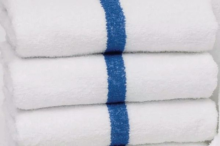Pool Towel Dependability Blue Stripe 24x44 (7 lbs)(8dz)(DS#)
