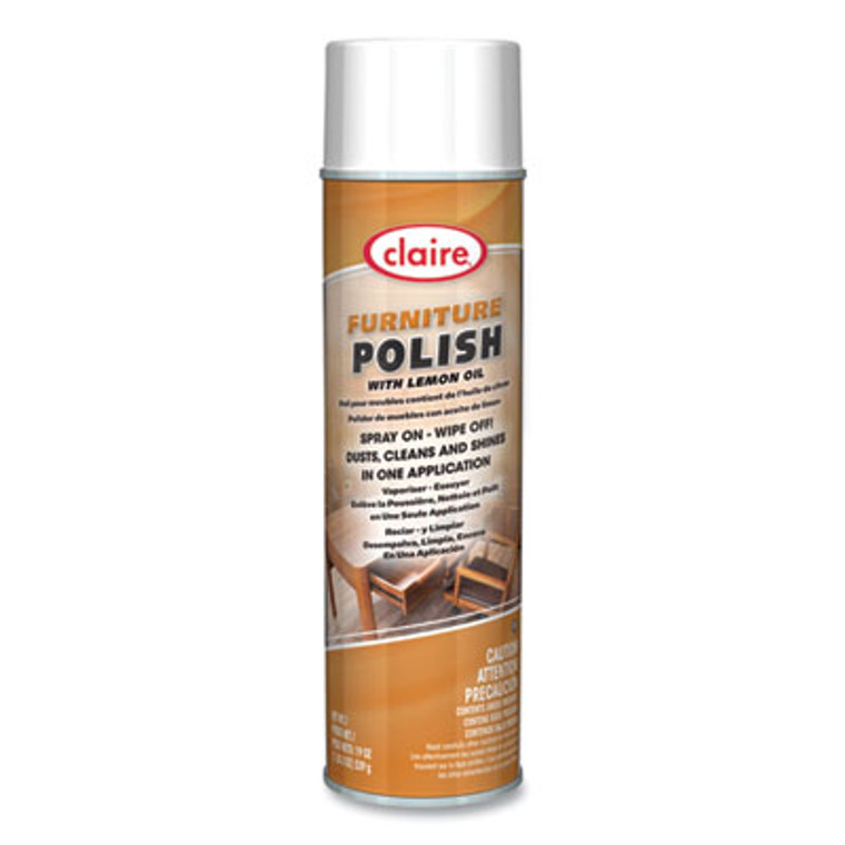 Claire Aerosol Furniture Polish with Lemon Oil - 19 oz. (No Wax)