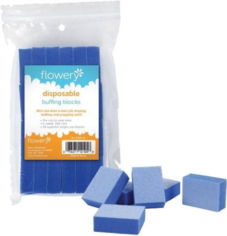 (X) Flowery Disposable Buffing Blocks 180 grit (24 per unit)