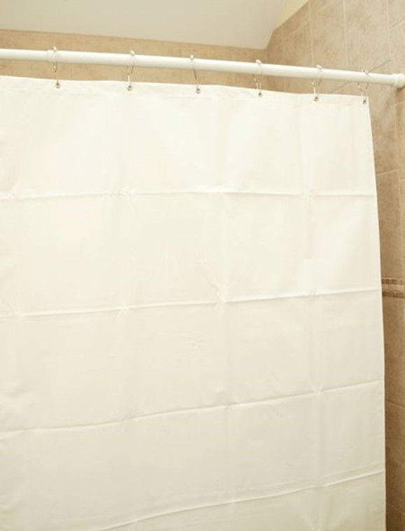 White Heavy 8 mil Plastic Shower Curtain 72 X 72