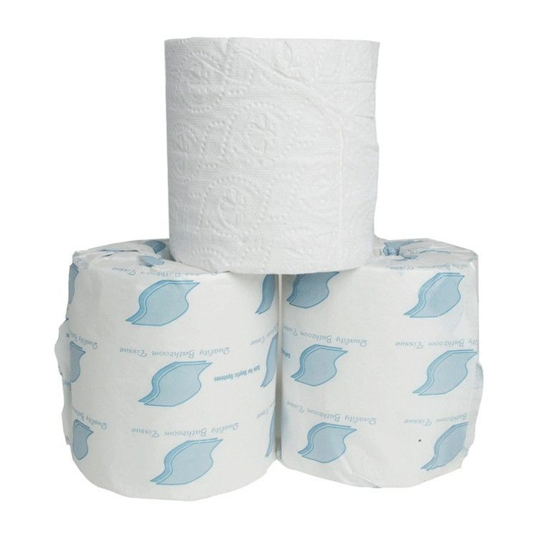 FORE Two-Ply Toilet Tissue, Septic Safe, White - 4" x 3" (500 Sheets/Roll, 96 Rolls/Carton)