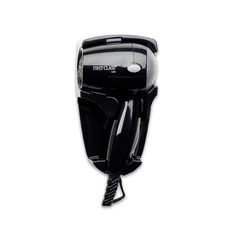 Jerdon 1600 watt Wall Mounted Hair Dryer-Black(6/cs)