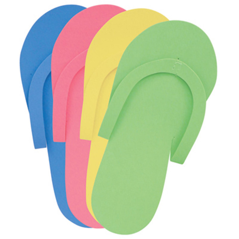 Foam Pedicure Slippers - Assorted Colors (Dozen Pair)