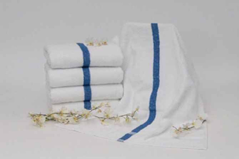 Blue Center Stripe Bath Towel 24x44 - (7lb) (8dz)