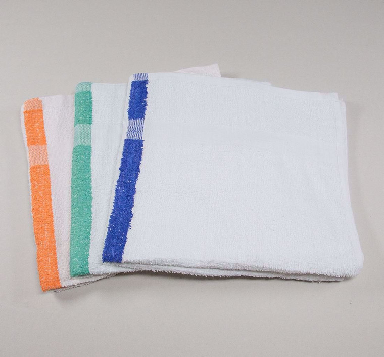 Economy 16x27 Blue Center Stripe Towel (2.75#) (20doz)