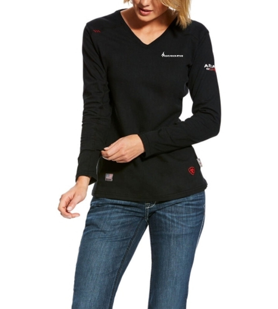 Ladies Ariat FR Crew Top/Black