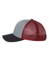 Richardson Heather Grey/Cardinal/Navy Trucker Snapback