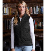 Ladies Vintage Diamond Quilted Vest in Black Ladies Vintage Diamond Quilted Vest in Black
