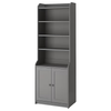 HAUGA High cabinet with 2 doors, gray,